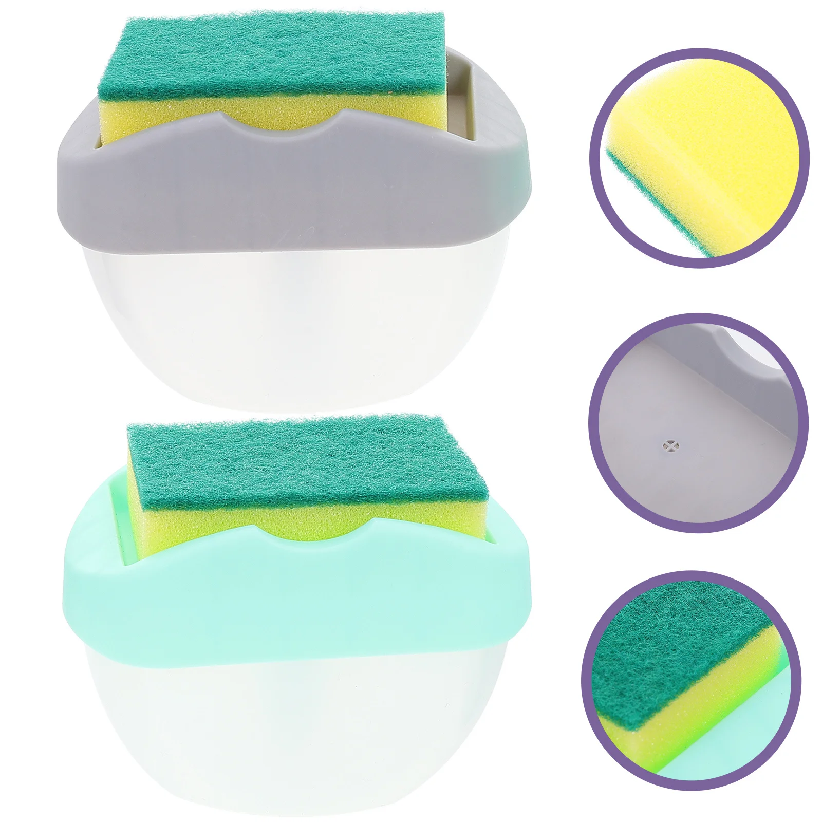 

2Sets Kitchen Soap Dispenser High Capacity Press Type Liquid Soap Box for Kitchen Sink and Restaurant Push Down Dispenser