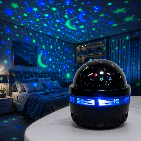 Starry Sky Projector Lamp RGB Galaxy Light Moon Star LED Night Lamp USB Ambient Light Bedroom Home Party Decoration