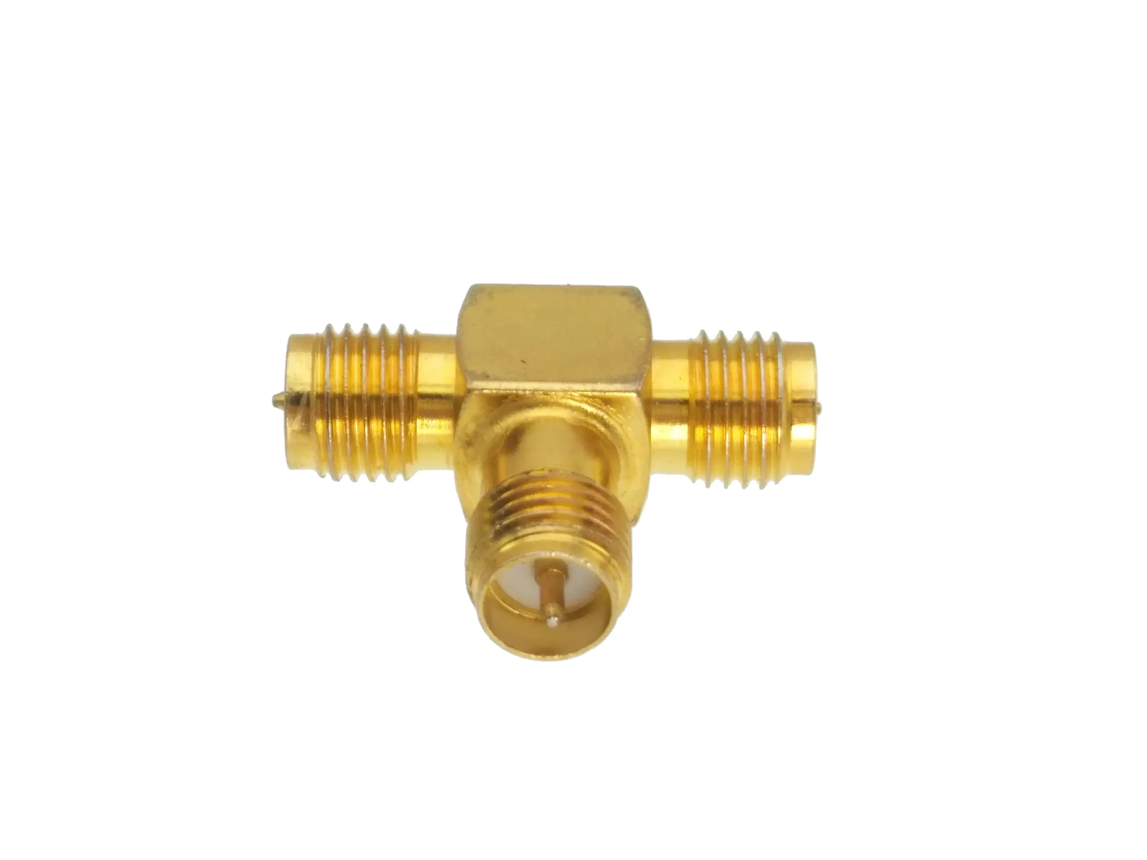 RP SMA Female Plug To Two RP-SMA Female Plug Triple T Splitter in Series Adapter Connector 3 Way Wire Teminals 50ohm