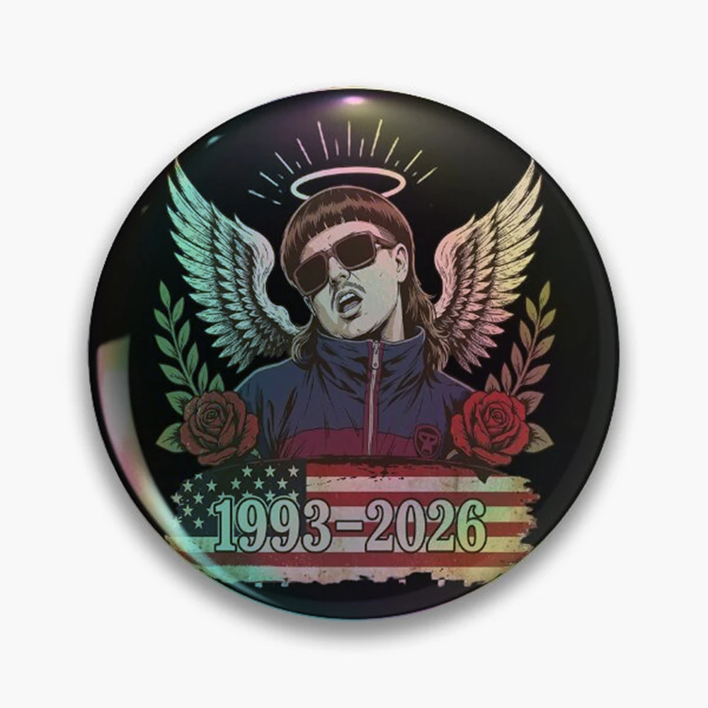 Oliver Tree Memorial, RIP Oliver Tree Pin Holographic Star Heart Pin Brooches Laminated Button Fashion Accessory