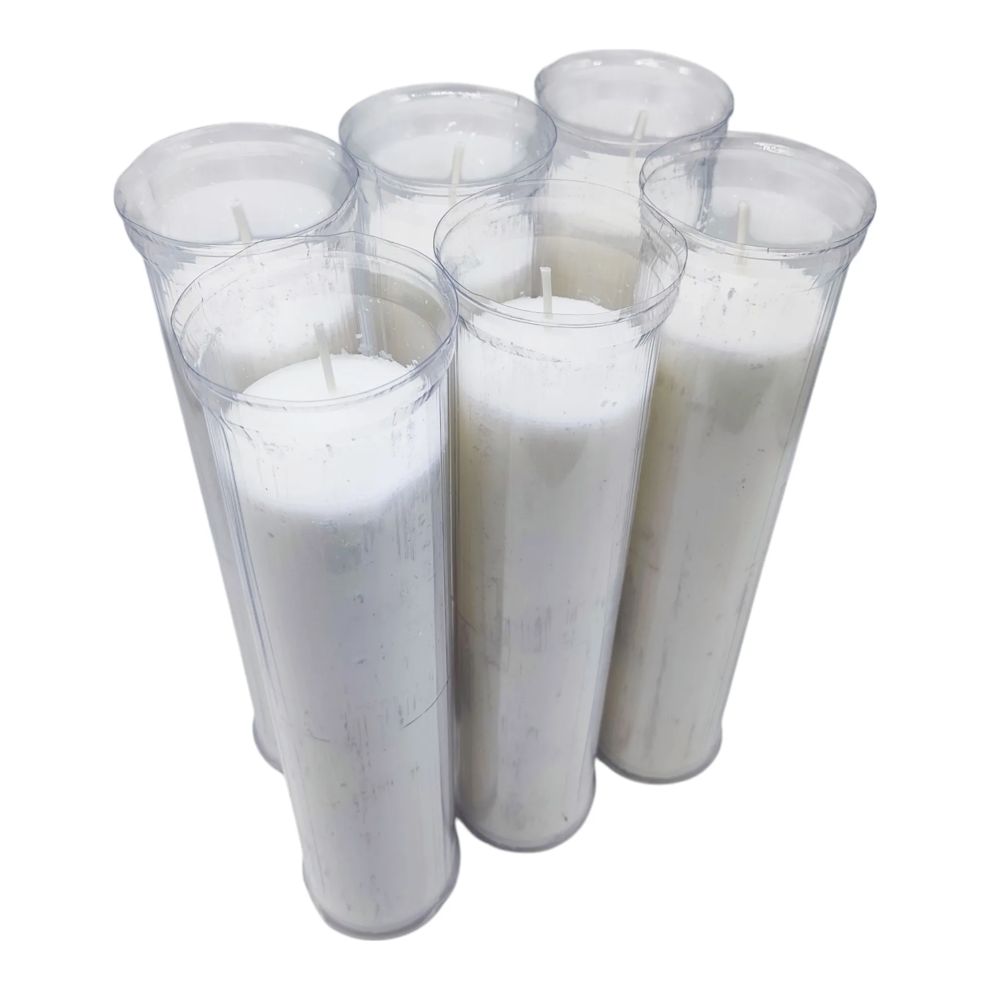 Vadeincienso Velón Litúrgico Extra largo blanco  26 x6 cm lote de 6 elaborados con parafinas120 horas de combustión