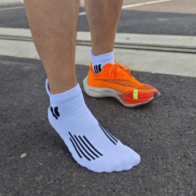 Professional Marathon Trail Running Sock For Men Summer Sports Fitness Cushioned Thickened Quick Dry Short Low Cut Ankle Socks