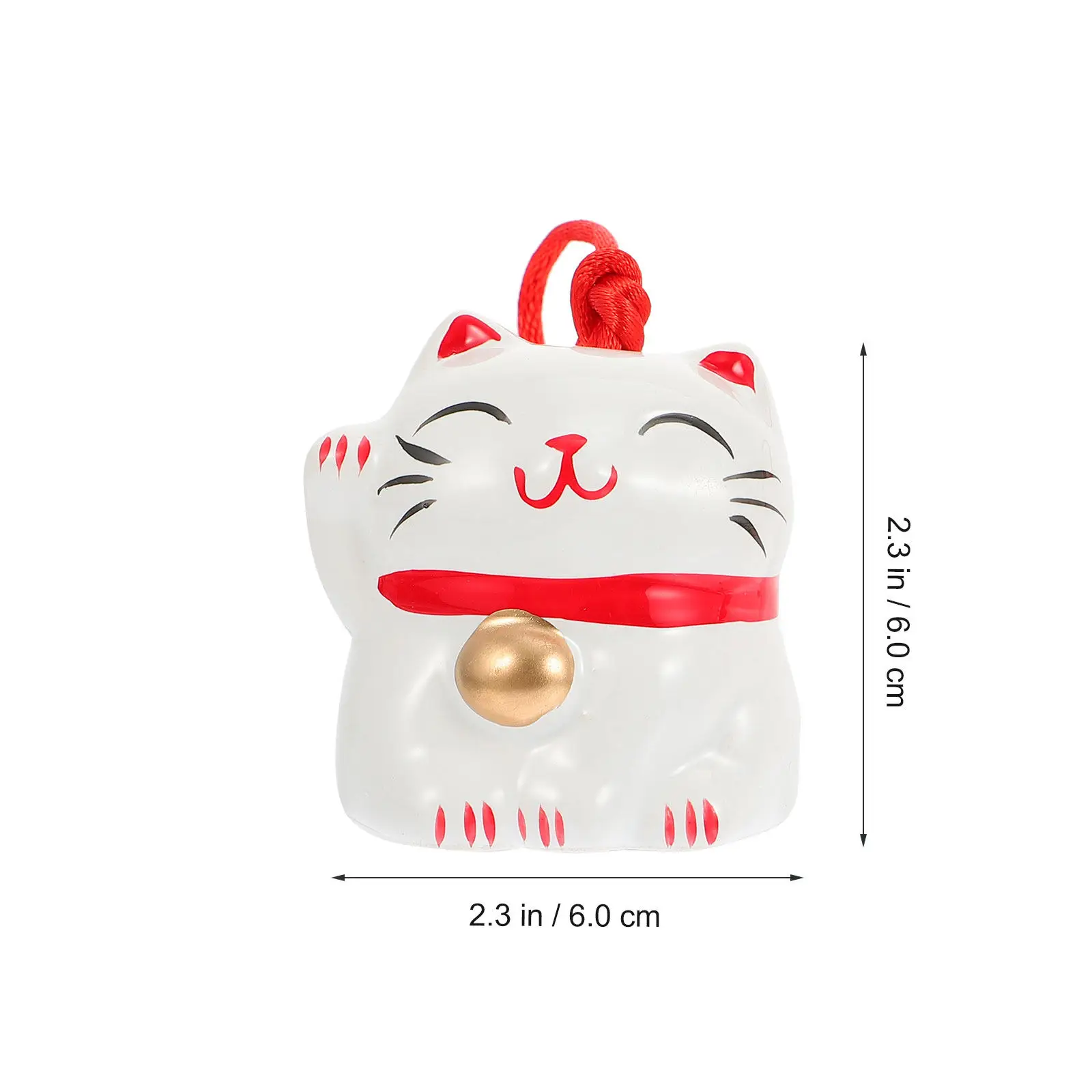 Ceramic Lucky Cat Wind Chime 2 Pack Feng Shui Bell Crisp Sound Garden Balcony Home Decor Good Luck Charm