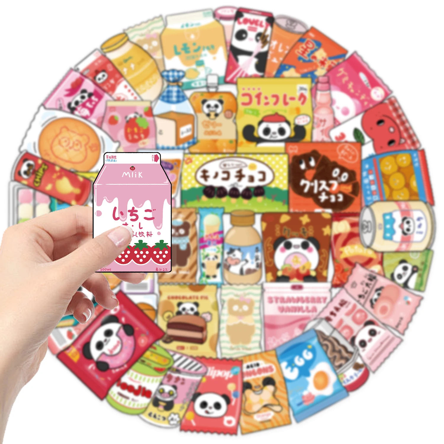50PCS Snack Store Stickers for Water Bottles, Scrapbooks, and Diaries; Vinyl Stickers for Laptops, Cell Phones, and Suitcases