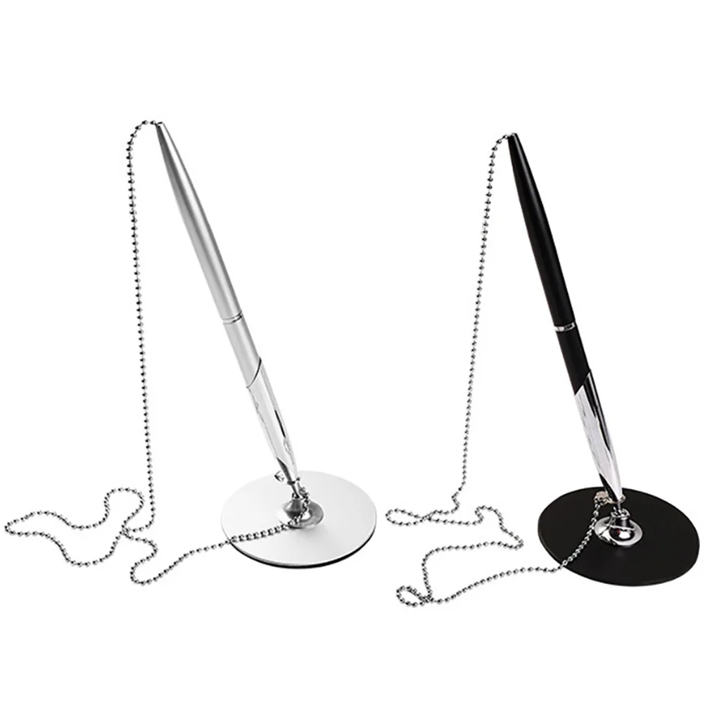 2Pcs Pens Vertical Table Fixed Multi-Function Writing Pen Office Business Guest Book Pen Sign Pens