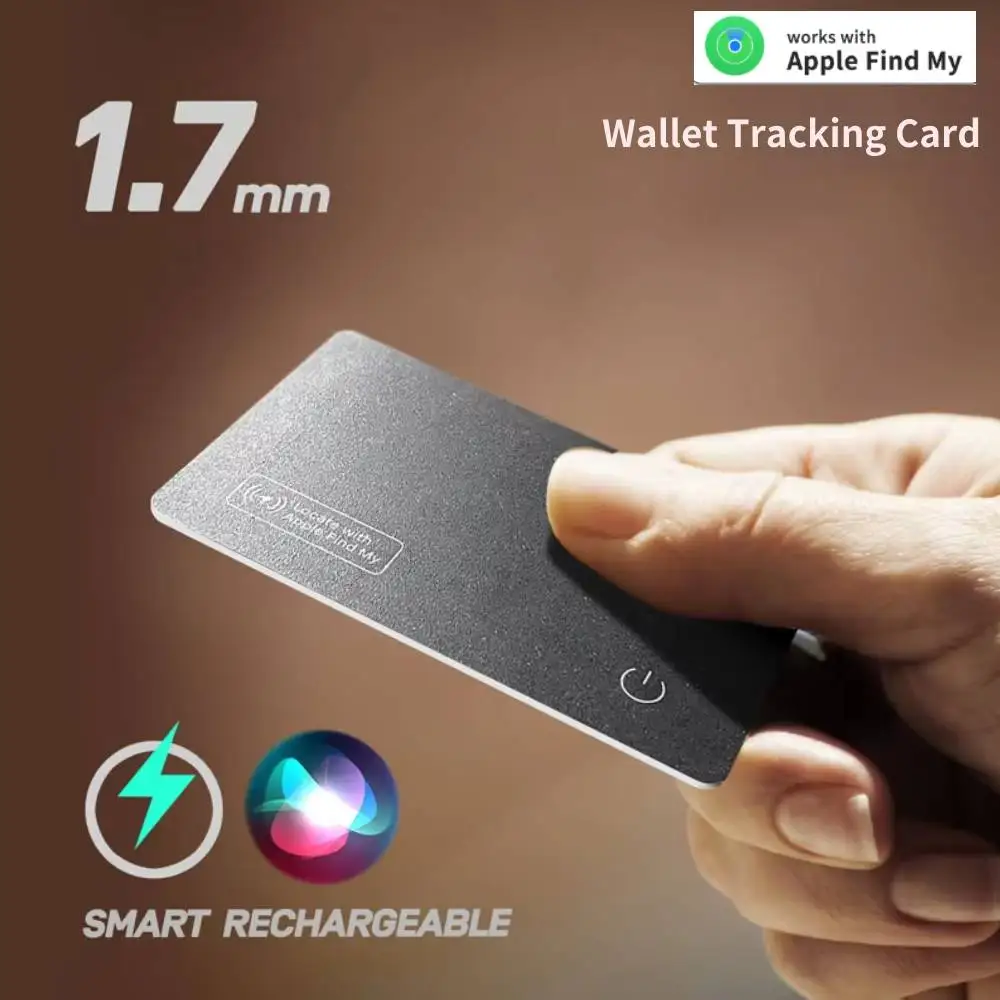 

Поиск кошелька с беспроводной зарядкой, совместимый с Bluetooth, работает с приложением Apple Find My, тонкий GPS-поиск предметов, водонепроницаемое устройство слежения