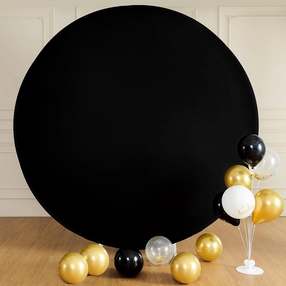 

Black Round Backdrop Cover Wedding Party Circular Banner Children Adults Portrait Baby Shower photography Background Photo Props