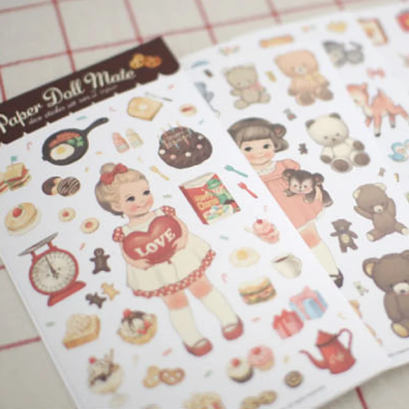 Pegatinas de papel Kawaii para manualidades, pegatinas decorativas para álbum de recortes, diario, papelería, palo, etiqueta, suministros escolares