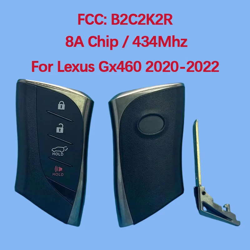 

CN052068 Послепродажный 4-кнопочный смарт-брелок 433,58/434,42 МГц FCC 89904-60U60 8A чип для Lexus Gx460 2020-2022