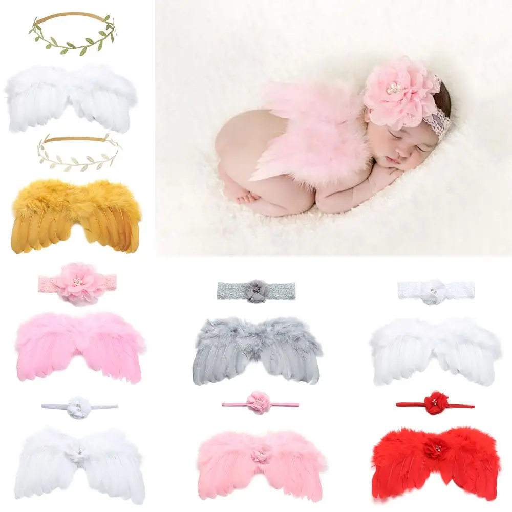 Newborn Photography Props  Angel Wing Baby Photos Props Feather Wing Girls Hair Kids Baby Photography Hair Accessories