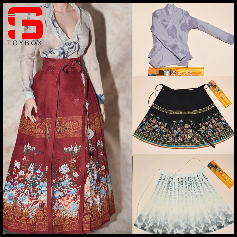 

1/6 Scale Female Horse-face Skirt Ancient Chinese Pleated Skirt Clothes Model fit 12'' Soldier Action Figure Body