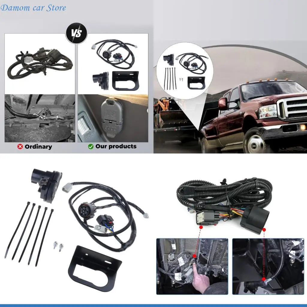 

A2UC Hitch Wire Without Parking Aid HL3Z-13A576-D Trailer Rear Bumper Tow Connector Wiring Harness for 2015-2020