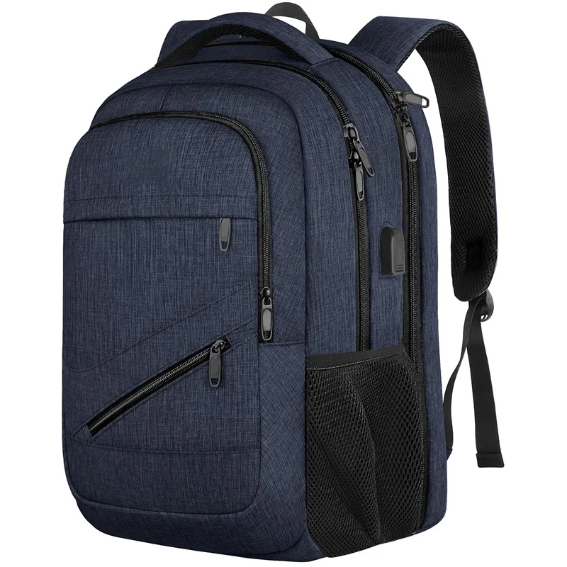 Nesitu High Quality Large Capacity Black Grey Blue 17 15.6 inch Laptop Men Women Backpack Schoolbag Waterproof Travel Bag M006