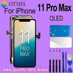 Pantalla LCD OLED 100% para iPhone 11 Pro Max, montaje de digitalizador táctil 3D, sin píxeles muertos de repuesto