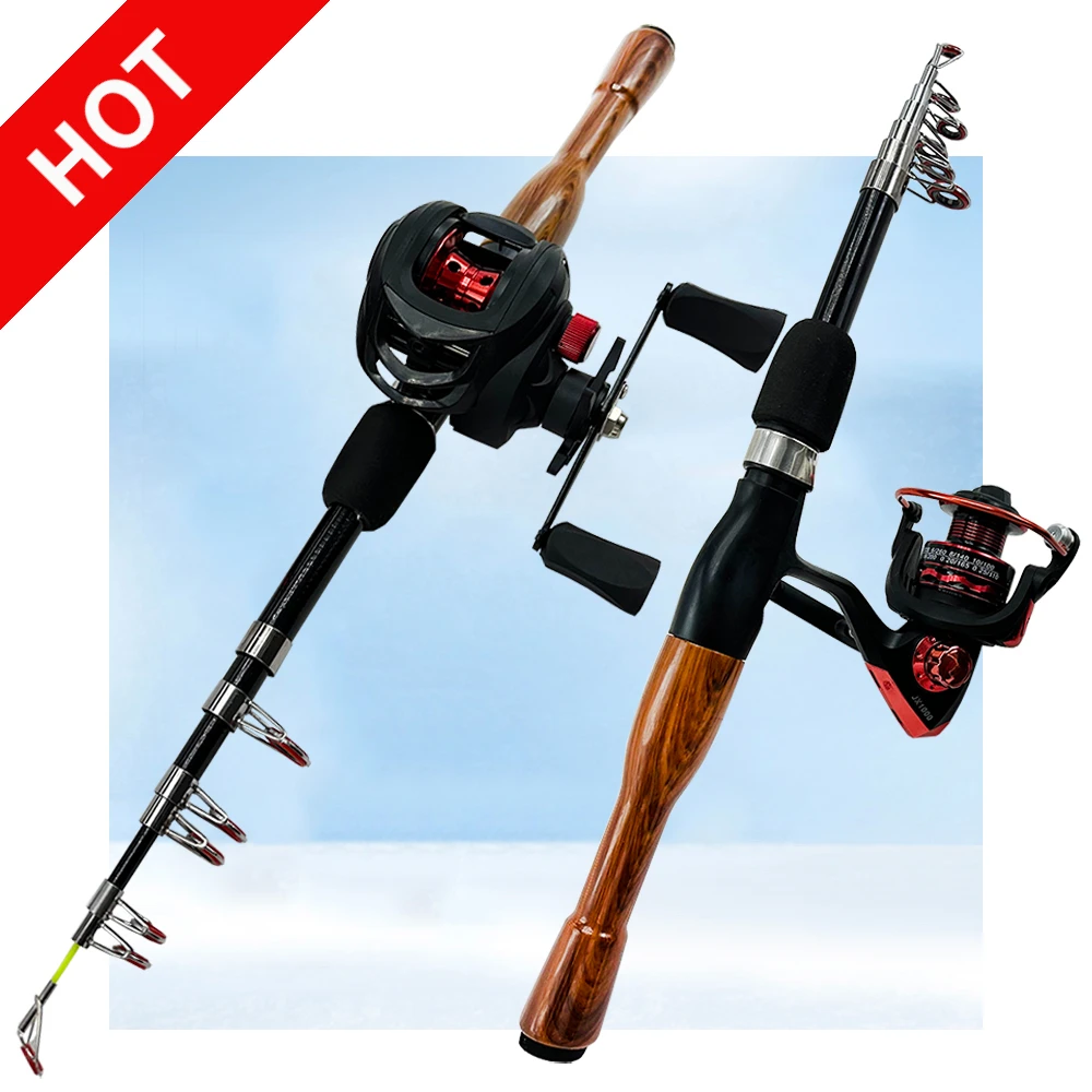 

1.3/1.6/1.8M Carbon Fiber Fishing Rod Telescopic Combination Kit Spinning Reel High Speed Ultra Light Reel Freshwater Bass