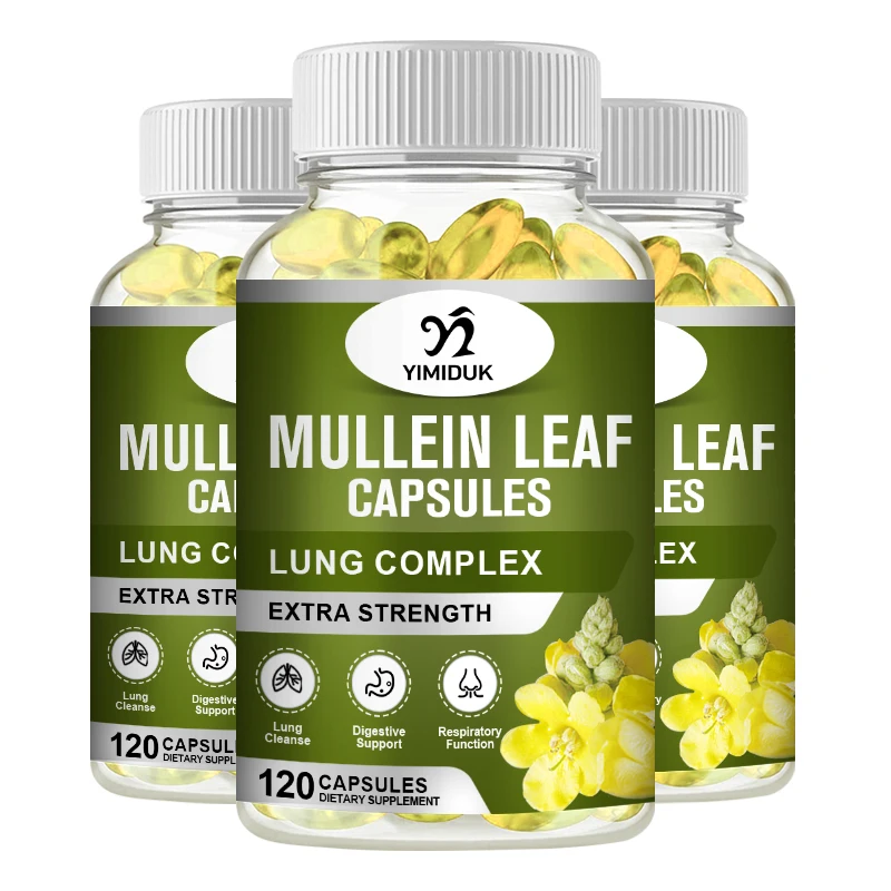 

Mullein Capsules - Pure Vegan Mullein Leaf Extract for Lungs - Breathing & Respiratory Support Supplements - No Fillers, Non-GMO