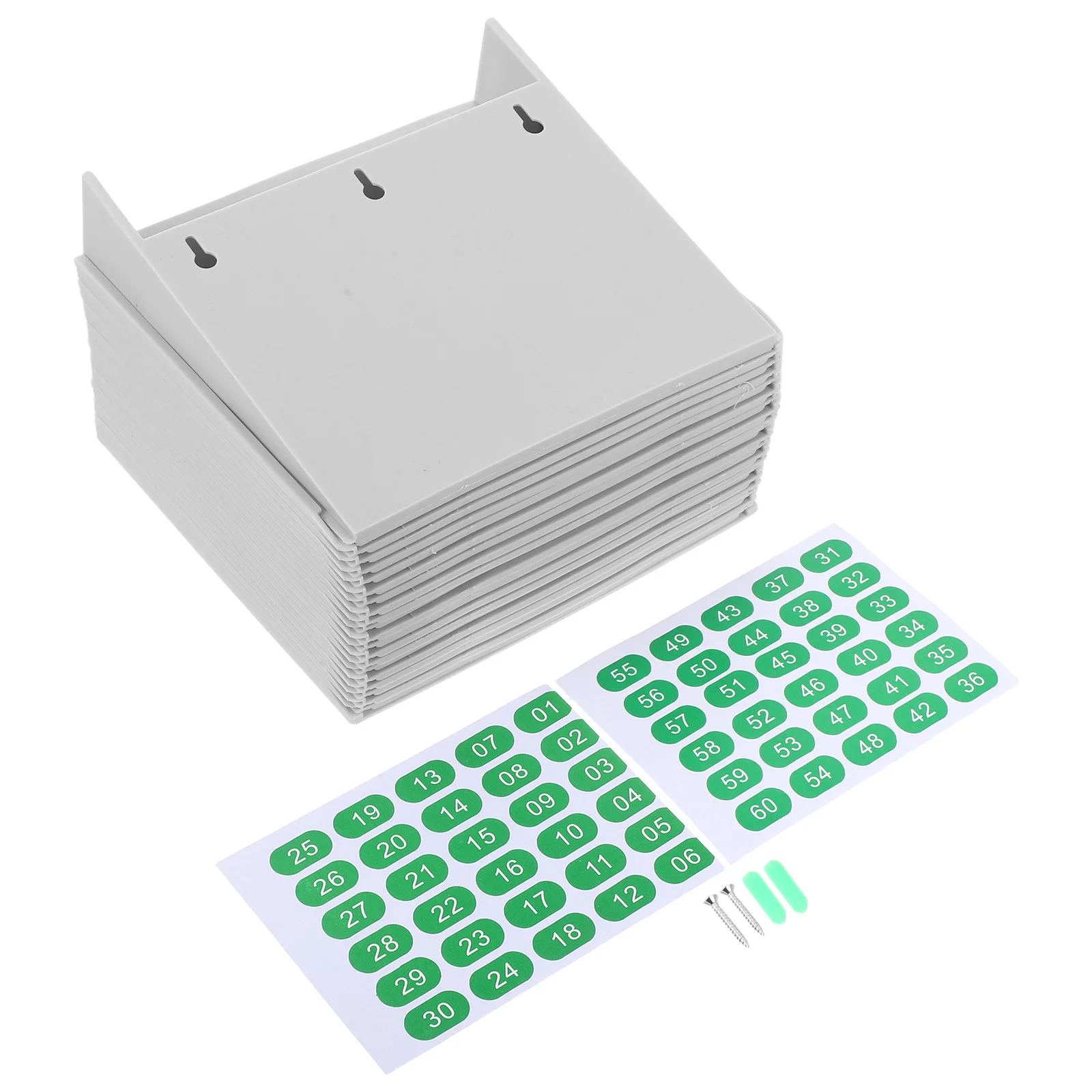 4Pcs Standing Attendance Cards Holder Multi-Slots Timeclock Card Display Stand for Warehouse Materials Factory Supplies