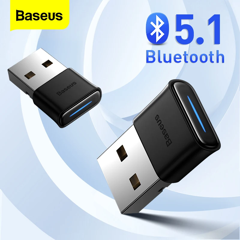 Baseus-Adaptador Bluetooth USB, Receptor de Áudio de Música, Transmissor para PC, Alto-falante portátil, Mouse sem fio, Dongle Bluetooth, 5.1 5.0,