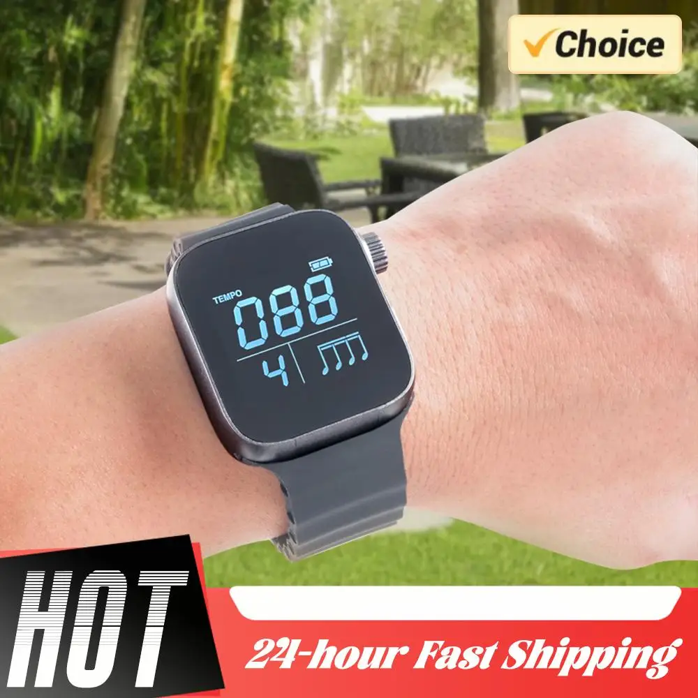 

Носимый вибрационный метроном для спорта и бега, часы для подсчета ударов, регулируемый ремешок для гитары, фортепиано, ударных и всех музыкальных инструментов