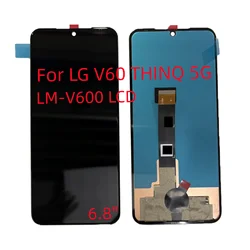 For LG V60 THINQ 5G LM-V600 LCD,  for LG V60 LCD display touch screen digital device component 6.8 