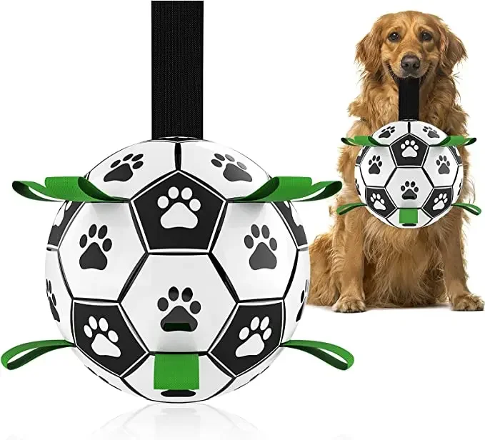 Pet Supply Interactive Pet Toy Dog Soccer Ball with Tabs