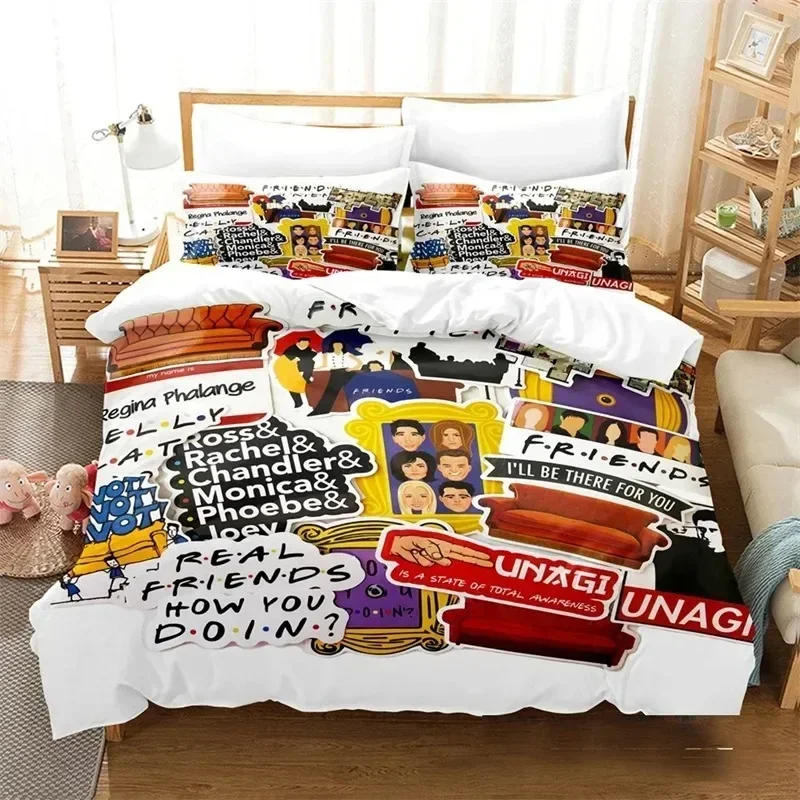 Luxury New 3D Print Friends Tv Show Comedy Style Bedding Set Boys Girls Twin Queen Size Duvet Cover Pillowcase Bed