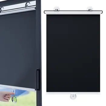 รถม่านบังแดด Sun Shade กระจกดูดถ้วย Roller Blind ฤดูร้อน Retractable Sunshade ในครัวเรือน Blackout ครีมกันแดดผ้าม่าน