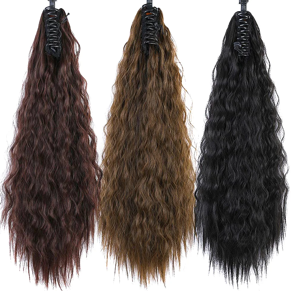 Extensiones de Cabello sintético para mujeres africanas, coleta con Clip, postizo con cordón, cola de caballo