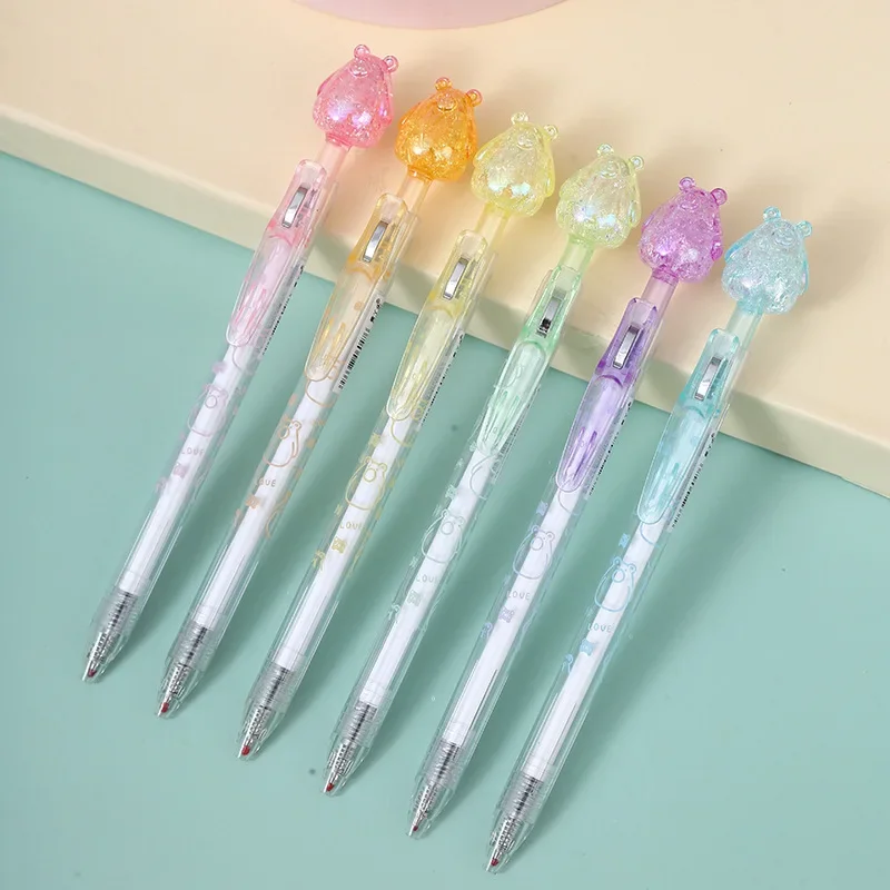 

36PCS Crystal diamond bear press neutral pen office stationery craft student water-based examination signature