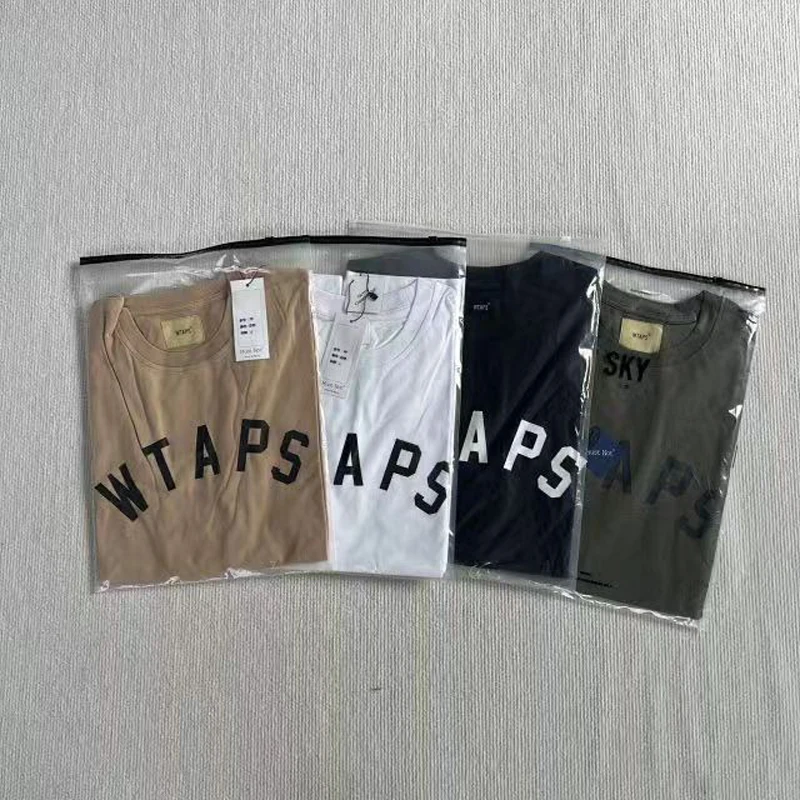 2024 New WTAPS T-shirt Japanese Fashion Brand Simple Loose Letter Pattern Round Neck Short-sleeved T-shirt Wtaps Top Tee