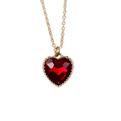 Fashion Red Heart Pendant Necklace For Women Couple Gold Color Clavicle Choker Chain Trendy Charm Jewelry Accessories Gift Y2K