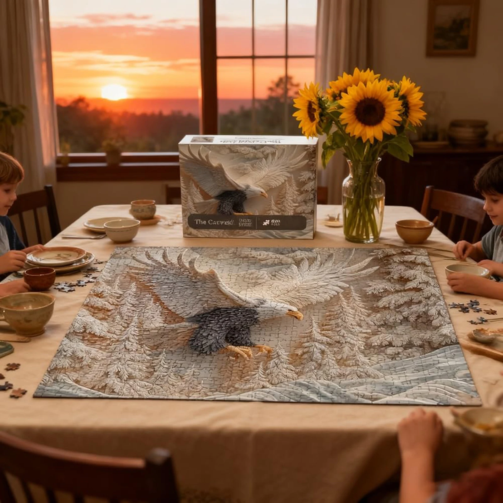 Puzzle da 1000 pezzi dell'aquila intagliata, aquila, fauna selvatica, design artistico, gioco di puzzle per attività familiari, decorazione della parete di casa