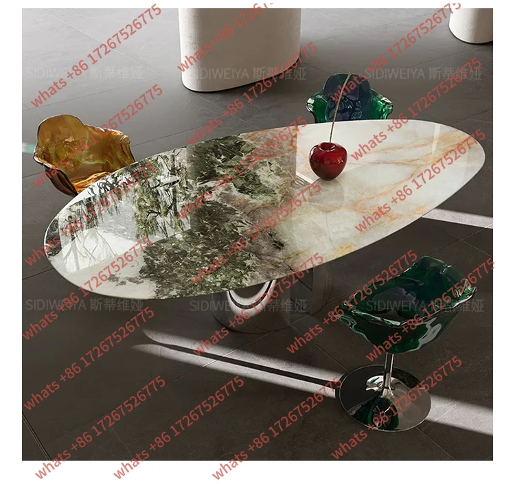 

Обеденный стол из натурального роскошного камня, итальянский минималистичный бытовой высококачественный мраморный обеденный стол для виллы в форме капли