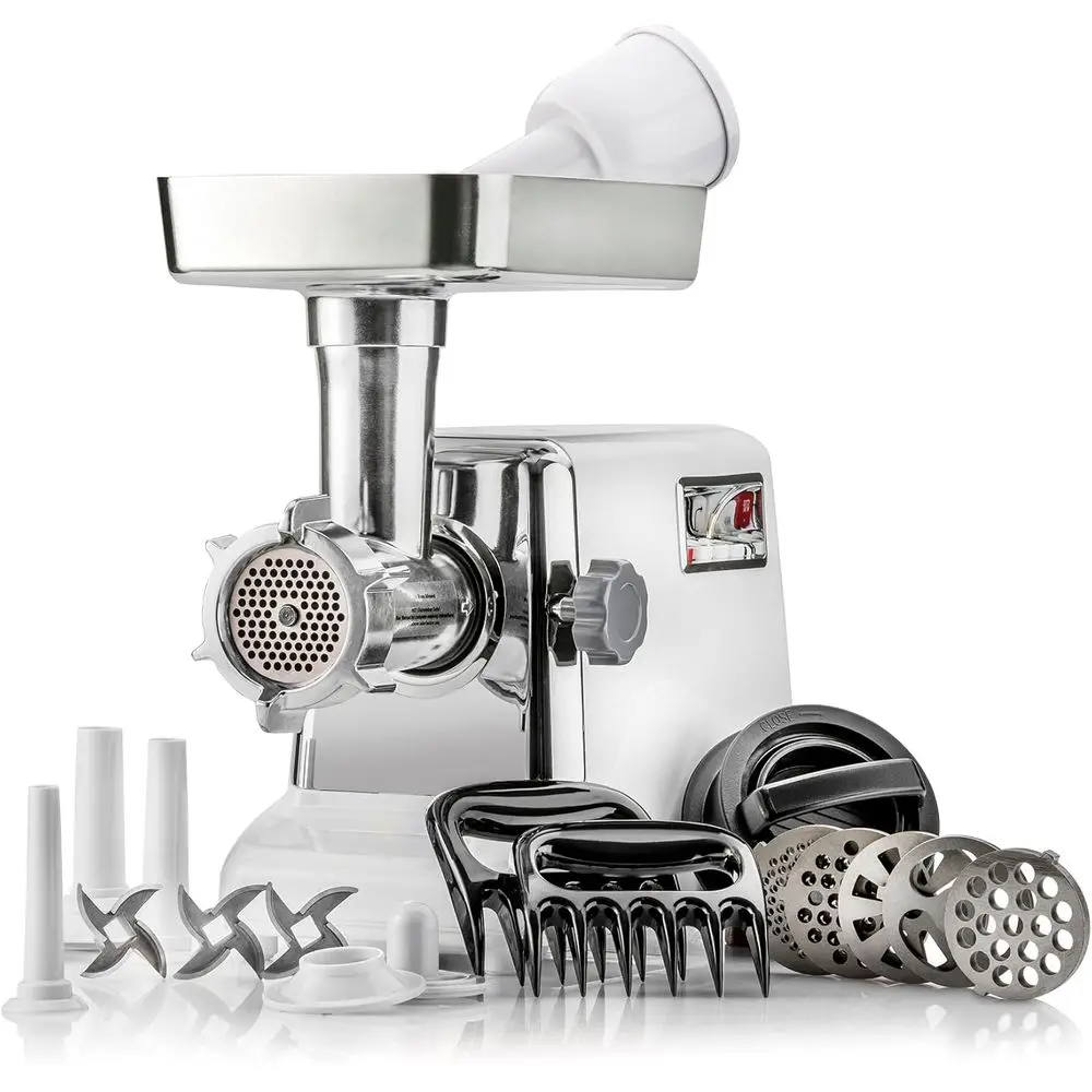 

5-in-1 3000W Electric Meat Grinder | 3-Speed | Size #12 | 5 Plates | 3 Blades | Sausage & Kubbe