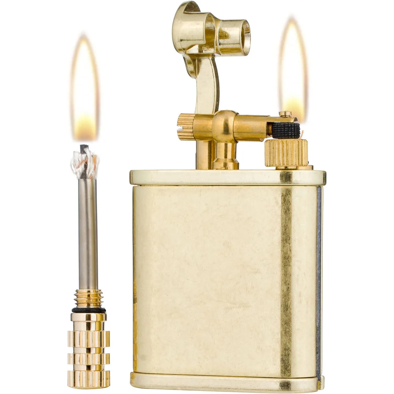 2 in 1 Cool Lighter Kerosene Permanent Match Antique Luxury Vintage Style Refillable Lighters for Fire Cigarette Candle Kitchen