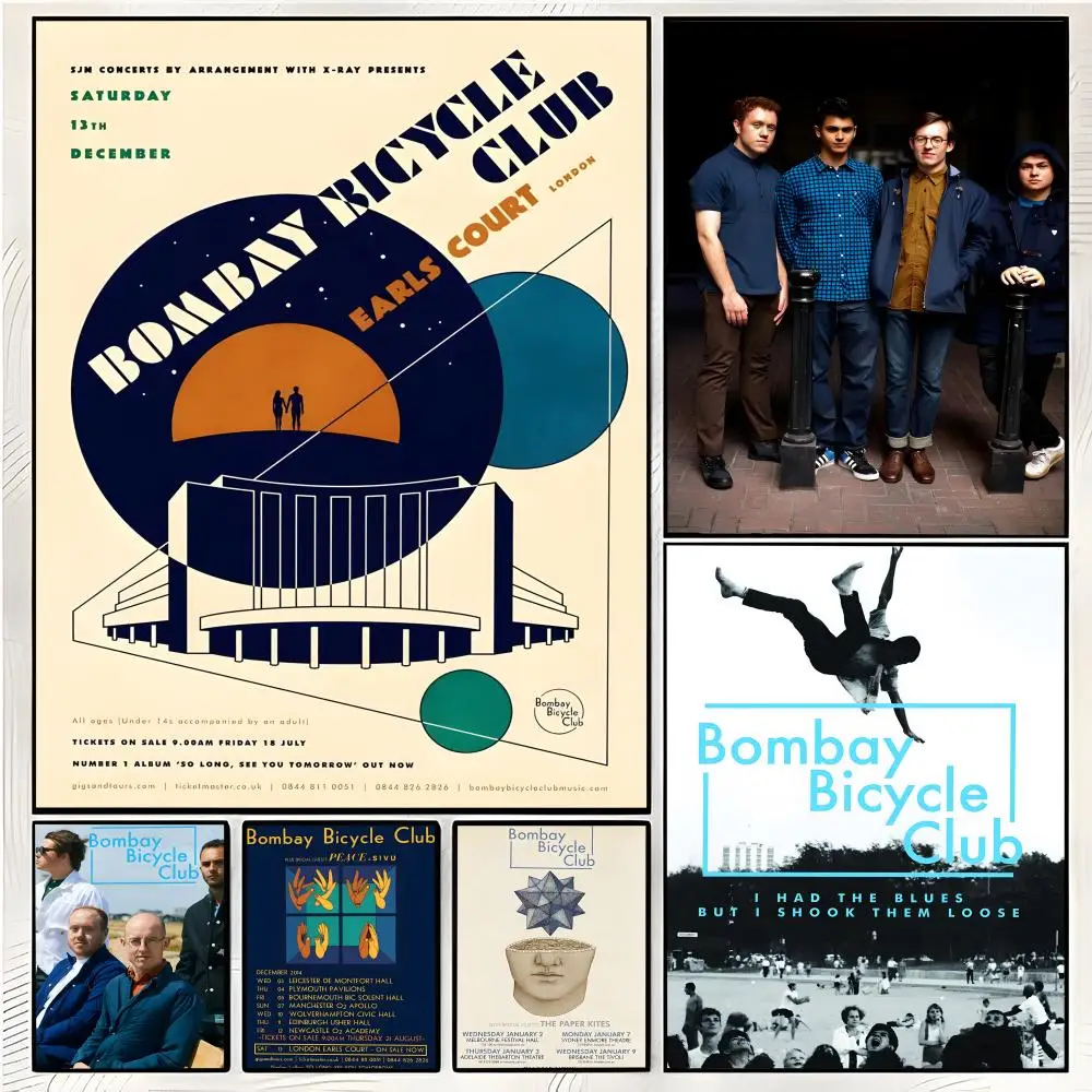 Merchandising de bandas indie, póster de B-Bombay Bicycle Club, arte decorativo para el hogar y decoración del hogar