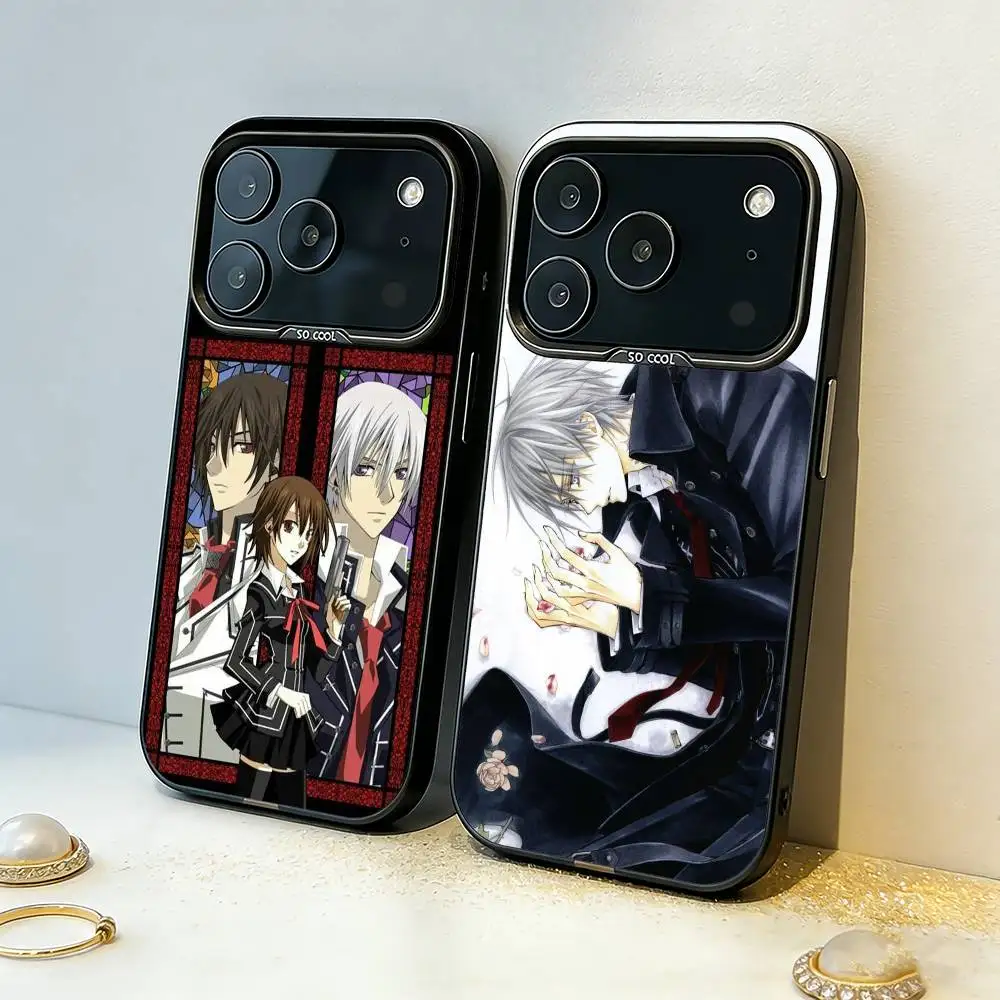 

Anime M-Manga Vampire Knight Phone Case For iPhone17 16 15 14 13 12 Pro Max Grey Black Matte Laser Metallic Aurora Funda