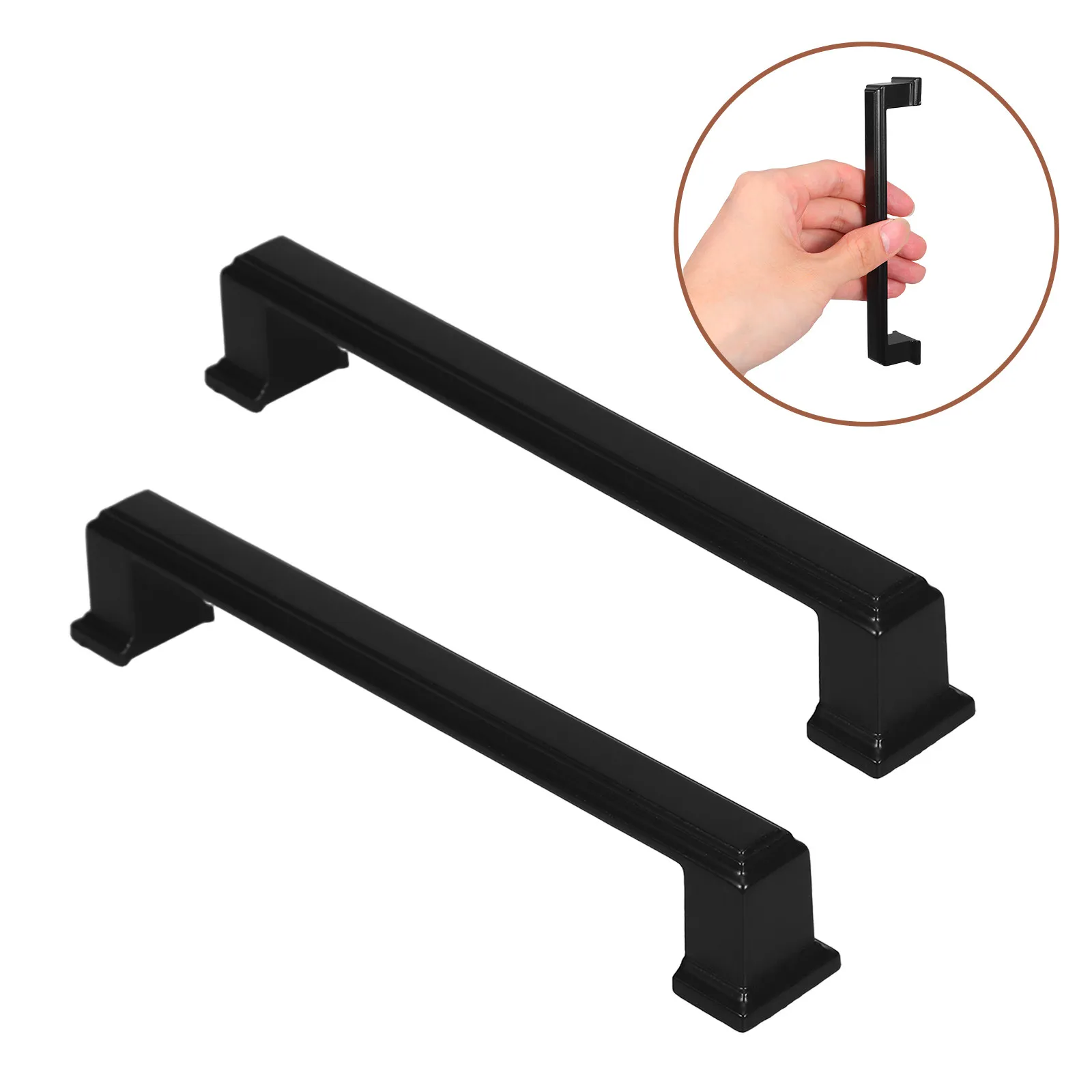 10pcs Black Cabinet Pulls, Solid Aluminum Vintage Handles for Kitchen Cabinets, Cupboards, Dresser Doors