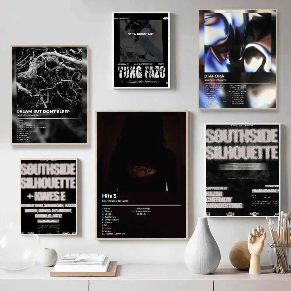 Rapper S-Southsidesilhouette Album Poster PP Wall Decor Posters Celebrity Art Prints Aesthetic Wall Art Bedroom Office Home Gift
