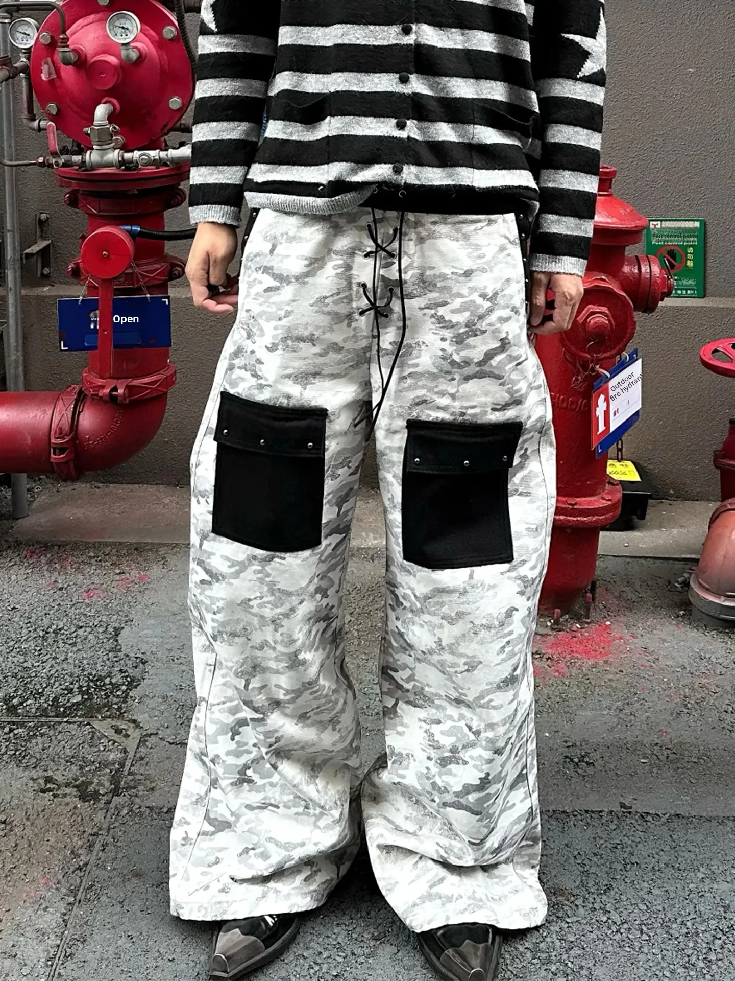 

American Sle Camouflage Wide Leg Jeans Loose Fit Multiple kets Street Sle Men's Women's Casual Long Trousers