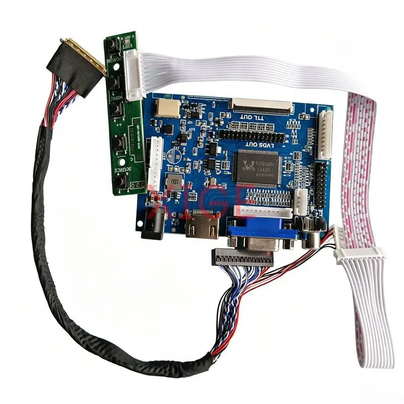 Controller Drive Board Fit HT101WSB LTN101NT02 N101LGE N101L6 LVDS-40 Pin 1024*600 Laptop Monitor Panel 1024x600 AV+HDMI+VGA Kit