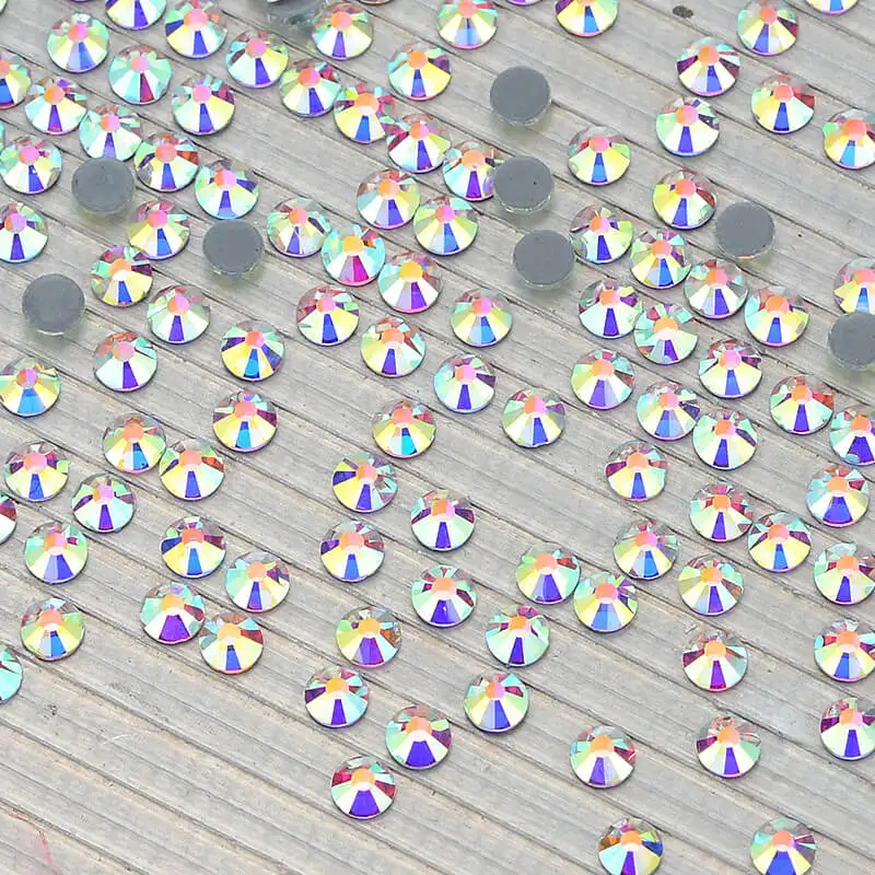 High Quality SS6-SS30 Glass Flatback Rhinestone Glitter Crystal Iron On Diamond Hotfix Rhinestones for Clothes Crafts Decoration