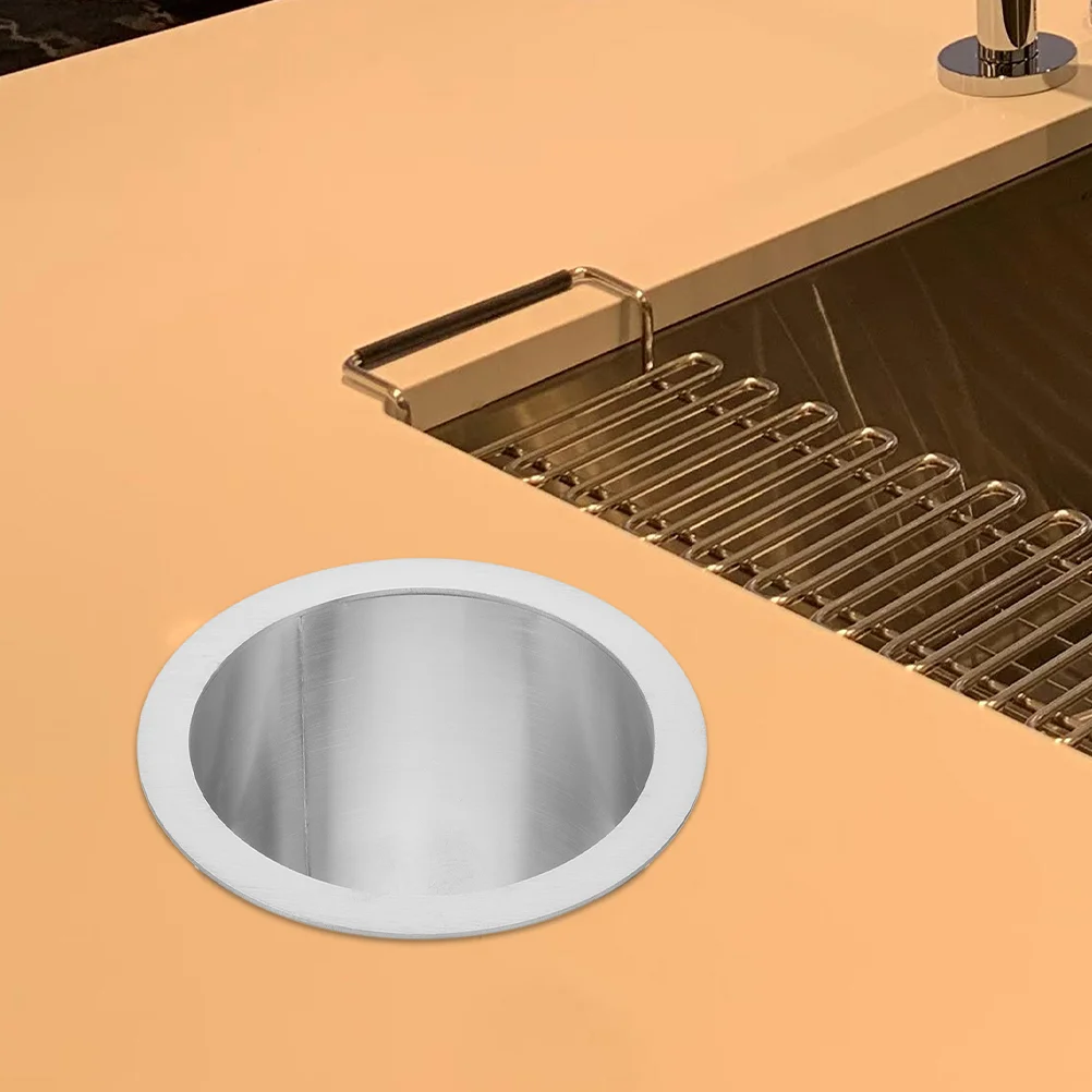 

Cake Pan with Lid Trash Can Recessed Garbage Bin Stainless Steel Embedded Cover Silver Replacement Flush Type Office