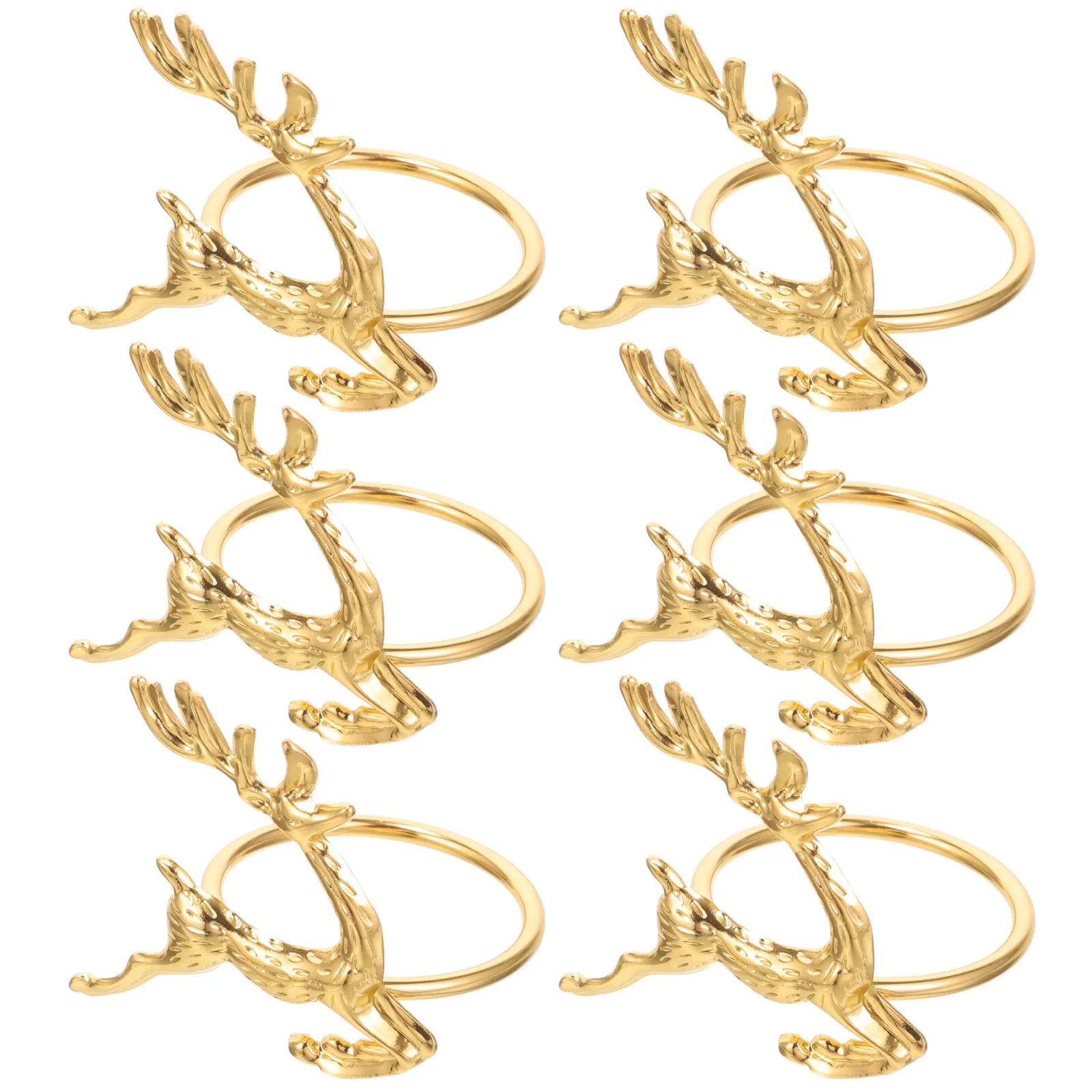 

6pcs Golden Deer Shaped Napkin Rings Elegant Table Decorations for Hotel Restaurant Christmas Party Supplies Lightweight