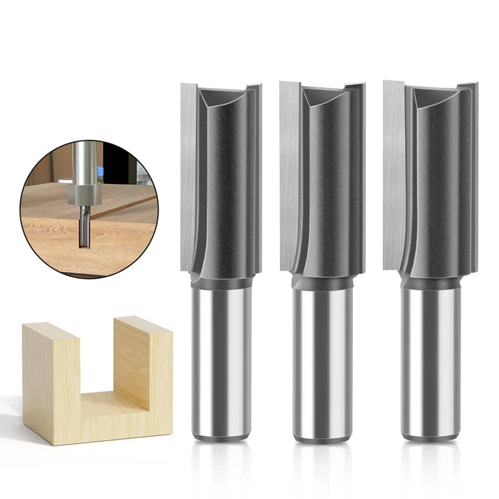 1Pcs 1/2 Inch Shank 11-22mm Diameter Woodworking Milling Router Bit Cutter Extended Straight Blade Length 40mm Slotted