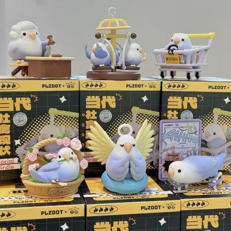 Plzdot Civilization Little Bird Taro Balls Blind Box - Contemporary Social Poultry Status Series Cute Doll Ornament Set of 3 view 2
