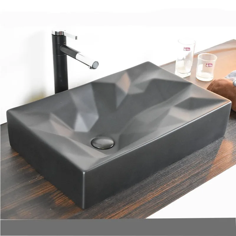 Nordic industrial air basin, black sink, diamond washbasin, bathroom art basin