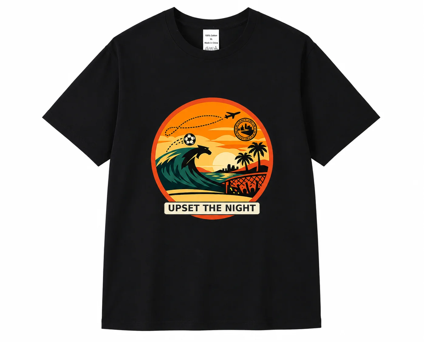 

Men's Upset The Night Soccer Graphic Tshirt Cotton Short Sleeve Casual Tee Soccor Pattern Printed Shirt For Match Day Cheering