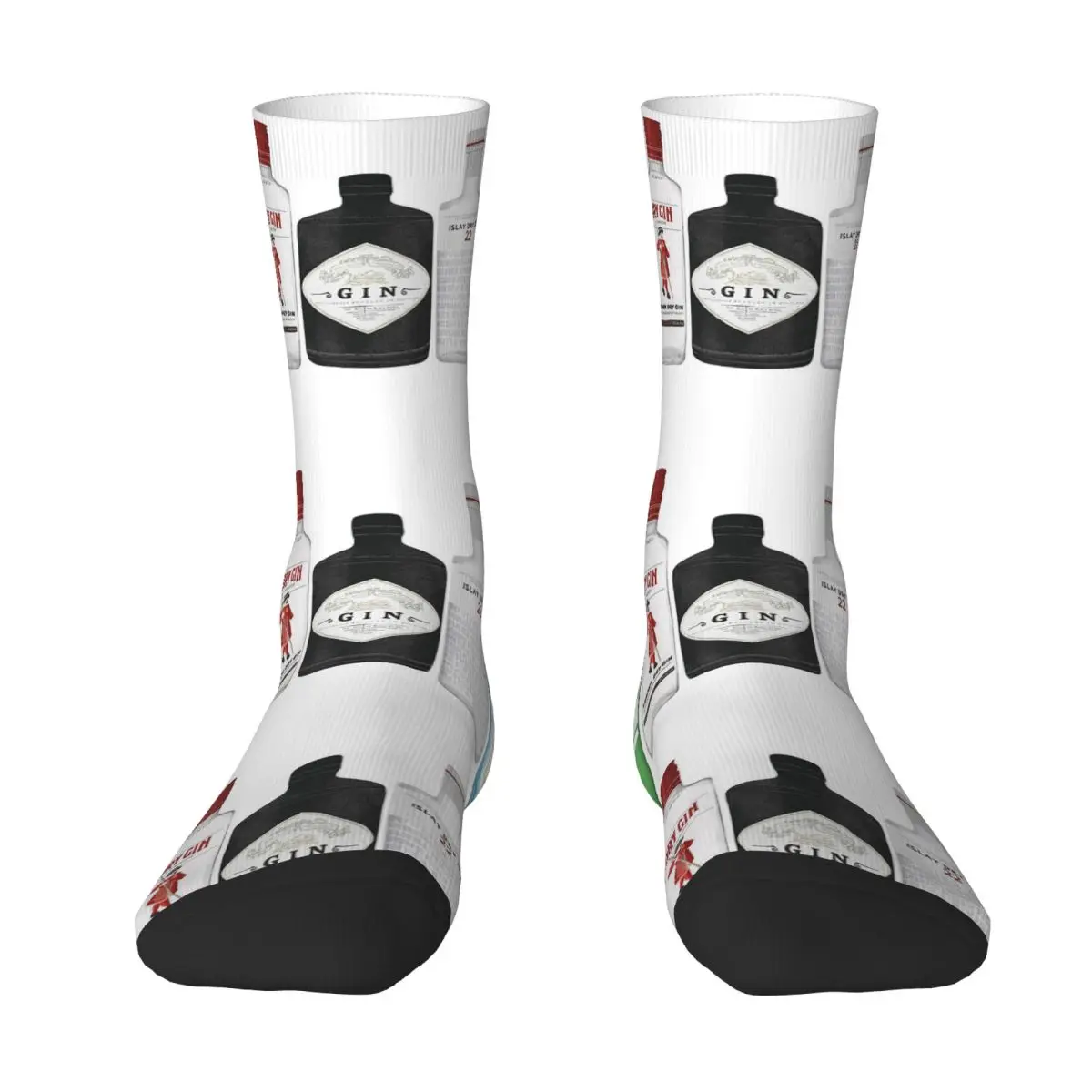 

Gin Bottles Illustration Socks Harajuku Super Soft Stockings All Season Long Socks Accessories for Man's Woman Birthday Present