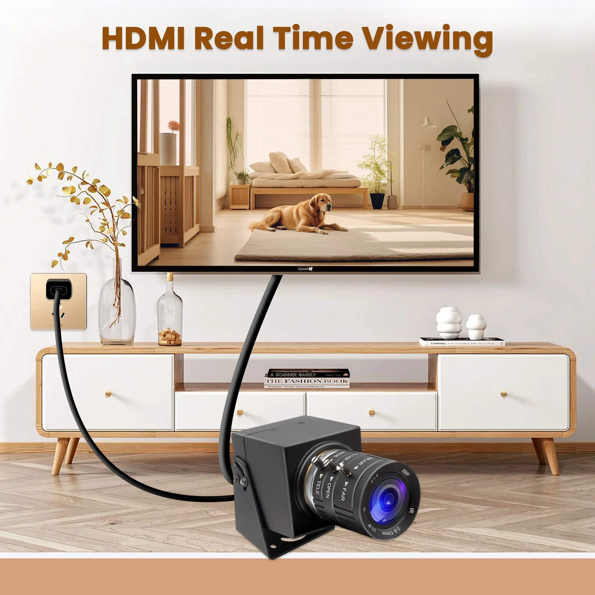 Best ELP Live Stream PC Webcam With CS Zoom Lens USB HD MI Simultaneous Output 4K 30fps UVC Camera Plug Play